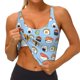 thumbnail image 3 of Fotbe Kawaii Sushi (2) Sujetador Deportivo Largo sin Aros para Mujer con Almohadillas y Soporte Medio, Transpirable y Absorbente, Camiseta Tipo Chaleco o Tank Top-XX-Large, 3 of 8