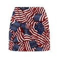 thumbnail image 6 of Flowy Tennis Skirts for Women Flag Print Built-In Pants Skirt Tummy Control Slim Fit Butterfly Skorts with Pockets,,M, 6 of 6