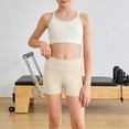 thumbnail image 2 of TAmten Girls Volleyball Shorts Girls Athletic Shorts Kids High Waisted Yoga Dance Biker Shorts Comfy Gymnastics Shorts 5-14Y(Beige,9-10 Years), 2 of 6