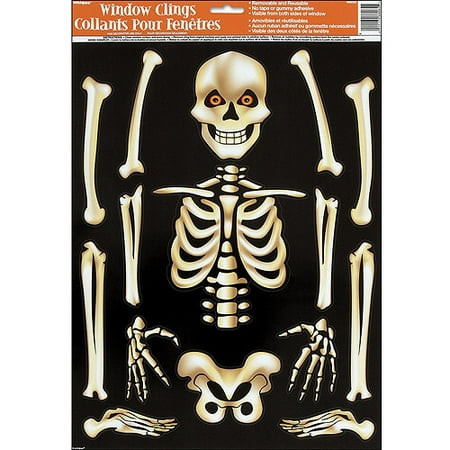 Skeleton Halloween Window Cling Sheet