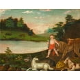 thumbnail image 2 of Hicks, Edward 32x26 Gold Ornate Wood Framed with Double Matting Museum Art Print Titled - The Peaceable Kingdom, 2 of 4