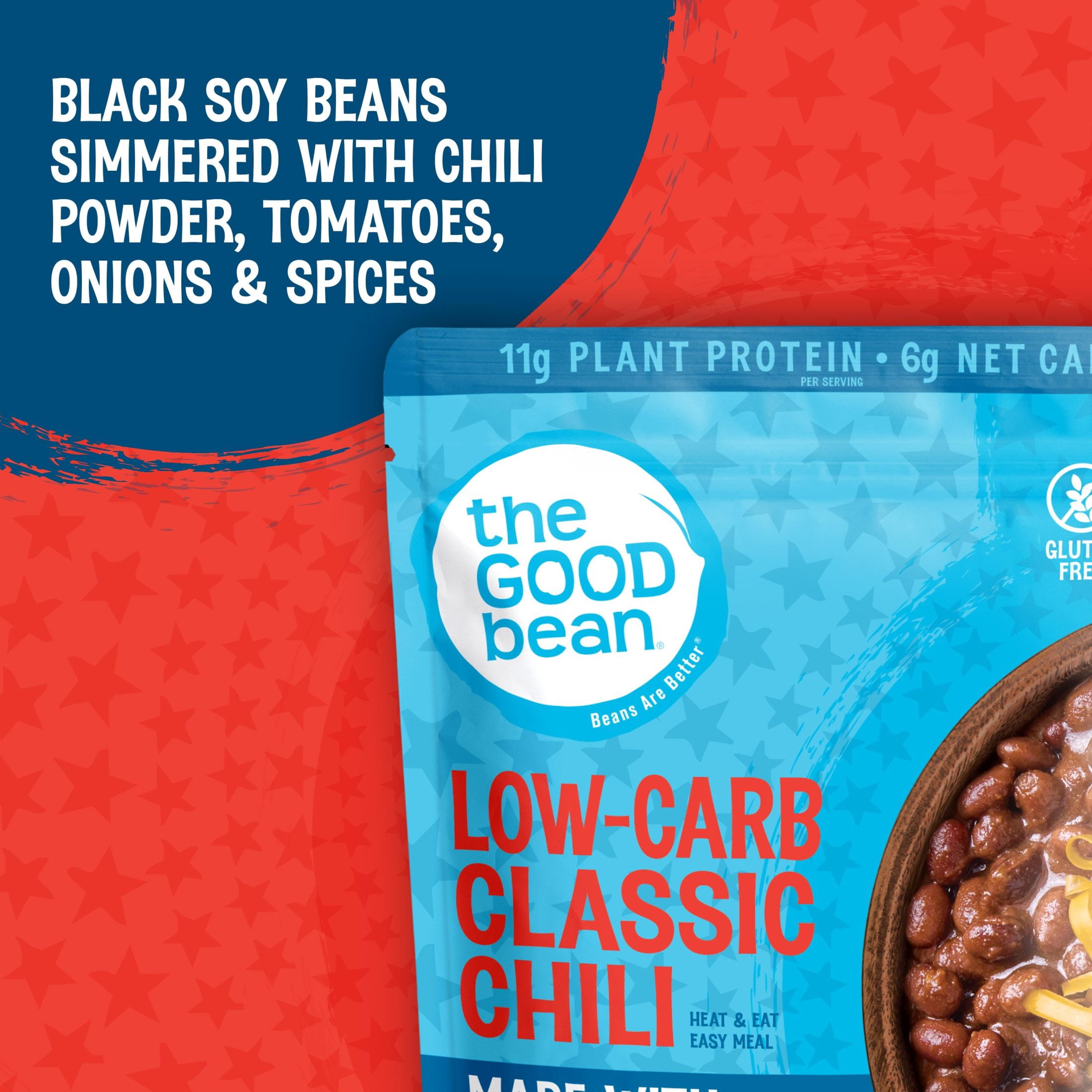 (2 pack) The Good Bean Heat & Eat Low Carb Classic Chili 10oz