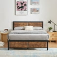 thumbnail image 4 of VECELO 3-Piece Transitional Wood Queen Bedroom Set, Black/Rustic Brown, 4 of 9