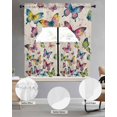 thumbnail image 2 of Colorful Butterfly Swag Curtains for Living Room/Bedroom Windows, Elegant Pastoral Butterflies Rustic Watercolor Kitchen Curtains and Valances Set 36 Inch Length, Swags Valance Curtain Panels, 2 of 5