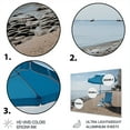 thumbnail image 3 of Designart "Chair Monochrome Blue Beach art painting I" Nautical & Beach Metal Wall Art Prints, 3 of 5