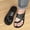 Black + Premium Storage Bag, variant on Summer New Casual Slip-On Slippers, Open-Toe Sandals for Indoor/Outdoor Use, Comfortable, Simple, Breathable Soft-Sole Beach Shoes, British Style Trendy Large Size Slippers, Fashionable All-Seaso