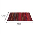 thumbnail image 5 of Aakriti Handmade Rag Rug, Chindi Rug, Multicolored, Indian Rug, Recycled Rug, Boho Style, Decorative Rug ( 5x3 ft) (Red), 5 of 5