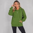 thumbnail image 3 of Hoodies for Women Casual Button Long Sleeve Hooded Sweatshirt Pullover Tops for Fall Winter 2026, 340, 3 of 5