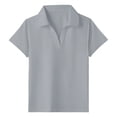 thumbnail image 3 of Shachafan Girls' Sporty Solid Color Top For Kids Breathable Girls Tee For Play And Everyday Wear Big Girls Outfits, 3 of 7