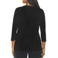 thumbnail image 2 of Banana Republic Women's V-Neck 3/4 Sleeve Blouse Top,( Black/Large), 2 of 3
