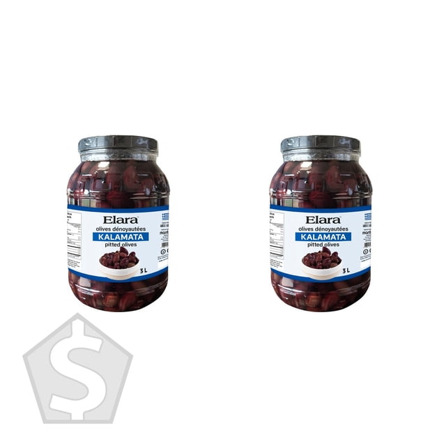 Elara Olives de Kalamata, 3 L - Lot de 2