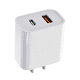 thumbnail image 2 of Cargador de Pared Dual USB y Tipo C PD Carga Rapida 20W Basariworld color Blanco, 2 of 3