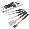 4Pcs Multi - function BBQ Tools - Outdoor Stainless-Steel Barbecue Grilling Utensils - Premium Grilling Accessories for Barbecue - Spatula, Tongs, Fork, and Basting Brush
