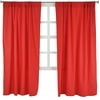 Tadpoles Basics Set of 2 Curtain Panels, Solid Red, 63"