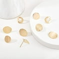 thumbnail image 4 of Brass Stud Earring Findings with Loop Long-Lasting Plated Real 18K golden Plated 12~22.5x15~19mm Pin: 0.5mm 16pcs/box, 4 of 7