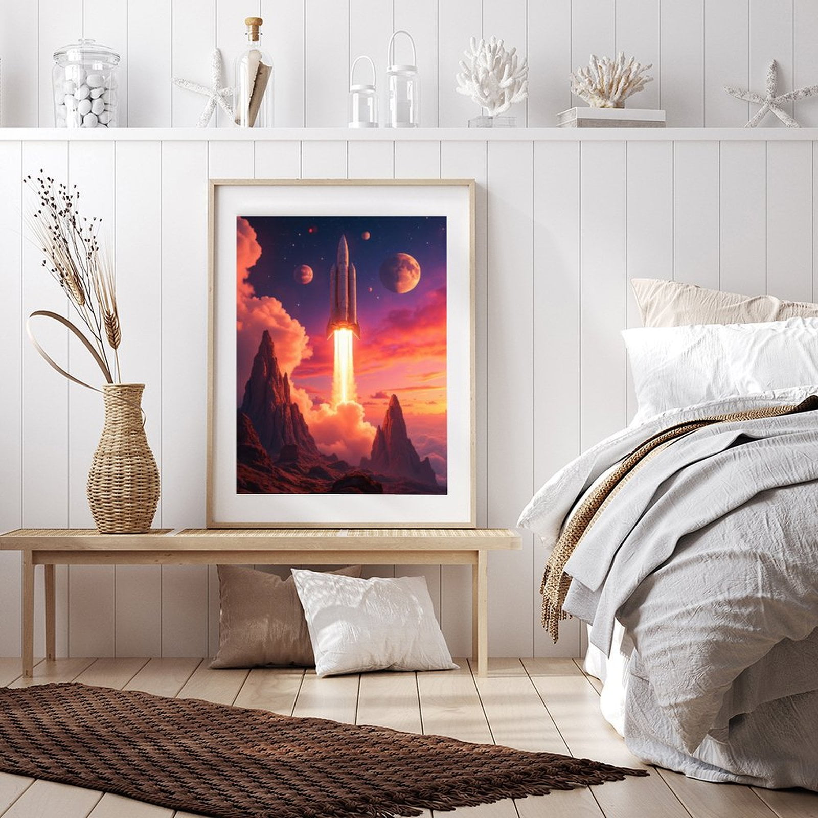 Diamond Art Kits for Adults - 5d Space Odyssey Rocket Launch Scene Diamond Painting for Adults, Diamond Art for Adults Beginners, Frameless Diamond Painting Kits for Adults for Home Wall Decor