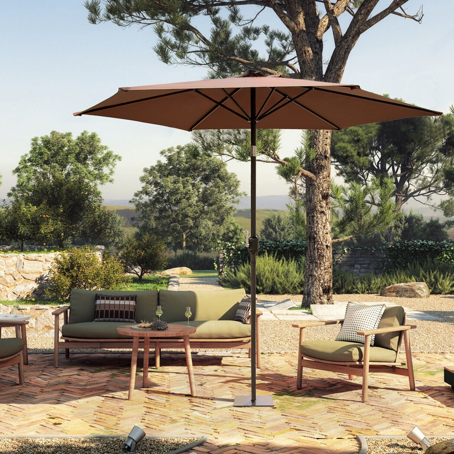 Outdoor 8' Patio Umbrella UV Protected Outdoor Table Umbrella Market ...