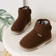 thumbnail image 4 of Quealent Big Kid Girls Shoes Kids Holly Boots Childrens Shoes Winter Thick Furry Shoes Flat Heel Casual Home Cotton Slippers Casual Kids Furry Boots Brown 1, 4 of 5