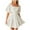 White dresses for women 2023, variant on Summer Saving Wycnly Womens Dresses Short Sleeve Square Neck Solid Mini Summer Dress Empire Waist Cut-out Flowy Ruffle Swing Skater Dresses White Up to 65% off