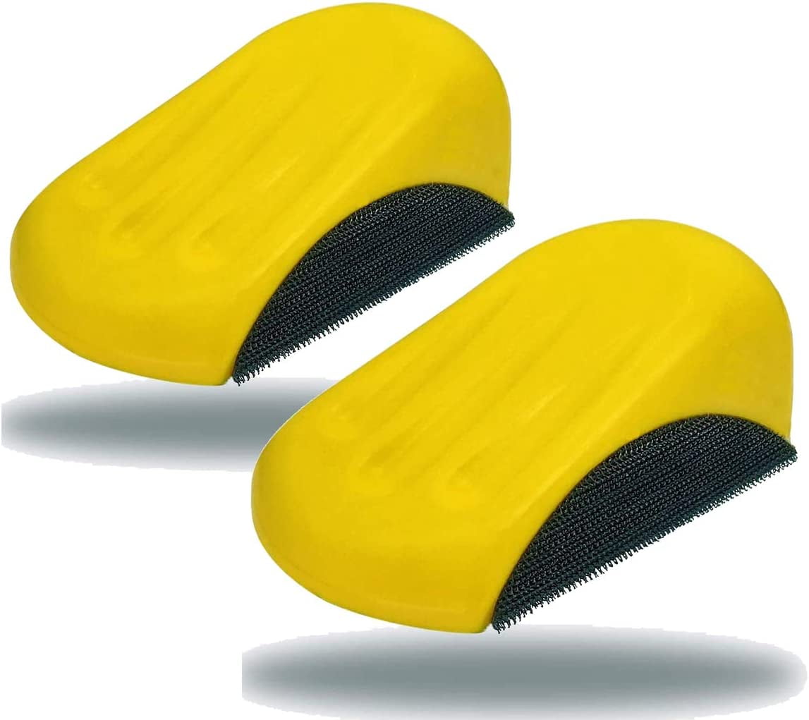2 Pack 5 Inch Mouse Hook and Loop Hand Sanding Block Sanding Pad Hook