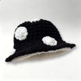 thumbnail image 4 of Mushroom Crochet Bucket Hat with White Dots, Adult Knit Winter Beanie, Cute Cold Weather Headwear, 4 of 4