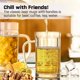 thumbnail image 4 of Juego de 4 tazas de cerveza de vidrio para congelador, 20 onzas, con asa, jarra de cerveza de vidrio grande, taza de cerveza para agua, bebidas, vasos sin plomo para hombres en el pub, 4 of 4
