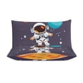 thumbnail image 3 of 3 Pcs Soft Bedding Set, Includes 1 Duvet Cover with Zipper And 2 Pillow,Shams Cartoon Space Astronaut King(102"×90"), 3 of 8