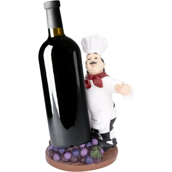 Corner Merchant  Italian Chef Wine Bottle Holder Wine Rack Decorative Wine Holder (Chef Hug)