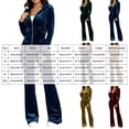 thumbnail image 4 of felwors Women's 2 Piece Workout Set, Velvet Tracksuit Long Sleeve Zipper Hoodie and Velour Sweatpants, Jogging Lounge Suit for Activewear & Relax (Blue, XXL), 4 of 9