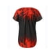 thumbnail image 3 of Sunloudy - Camiseta larga con cuello henley para mujer, camisetas de manga corta con estampado de flores, rayas, llamas y oro Sunloudy  S M L XL XXL, 3 of 8