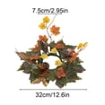thumbnail image 4 of Fall Candle Rings Fall Decorations for Home Halloween Decorations Artificial Maple Leaf Rose Candle Wreath for Table Centerpiece by MPOISVA, 4 of 7