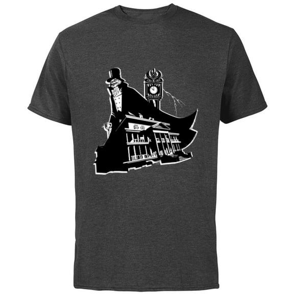 Disney Haunted Mansion Movie Hatbox Ghost Grandfather Clock - Short Sleeve Cotton T-Shirt for Adults - Customized-Charcoal