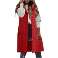 thumbnail image 6 of GERsome Women's Long Quilted Vest Hooded Maxi Length Sleeveless Puffer Vest Padded Coat Winter Outerwear, 6 of 7