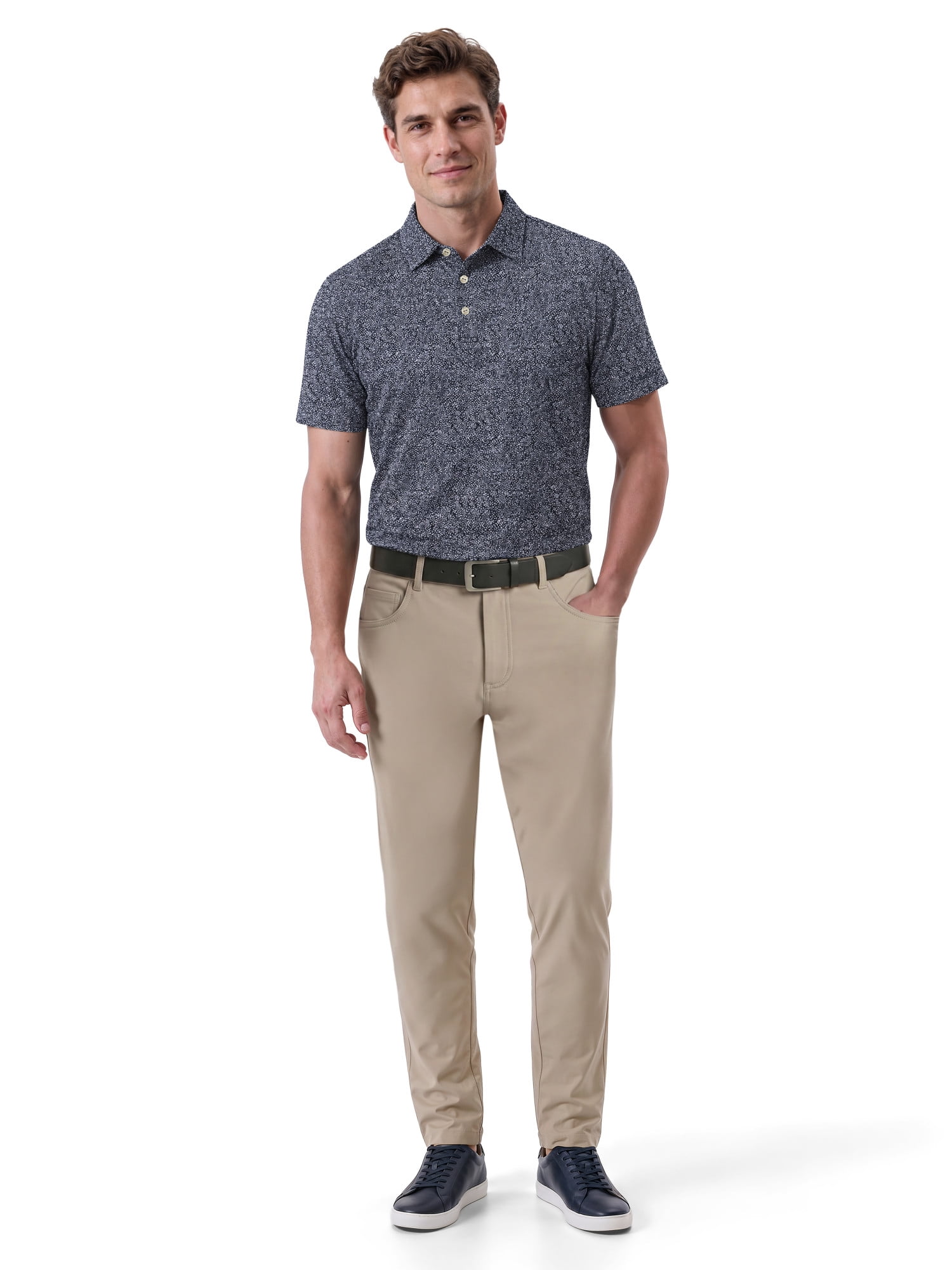 Ben Hogan Performance Men’s & Big Men's All-Over Micro-Confetti Short Sleeve Golf Polo Shirt, Sizes S-4XLT