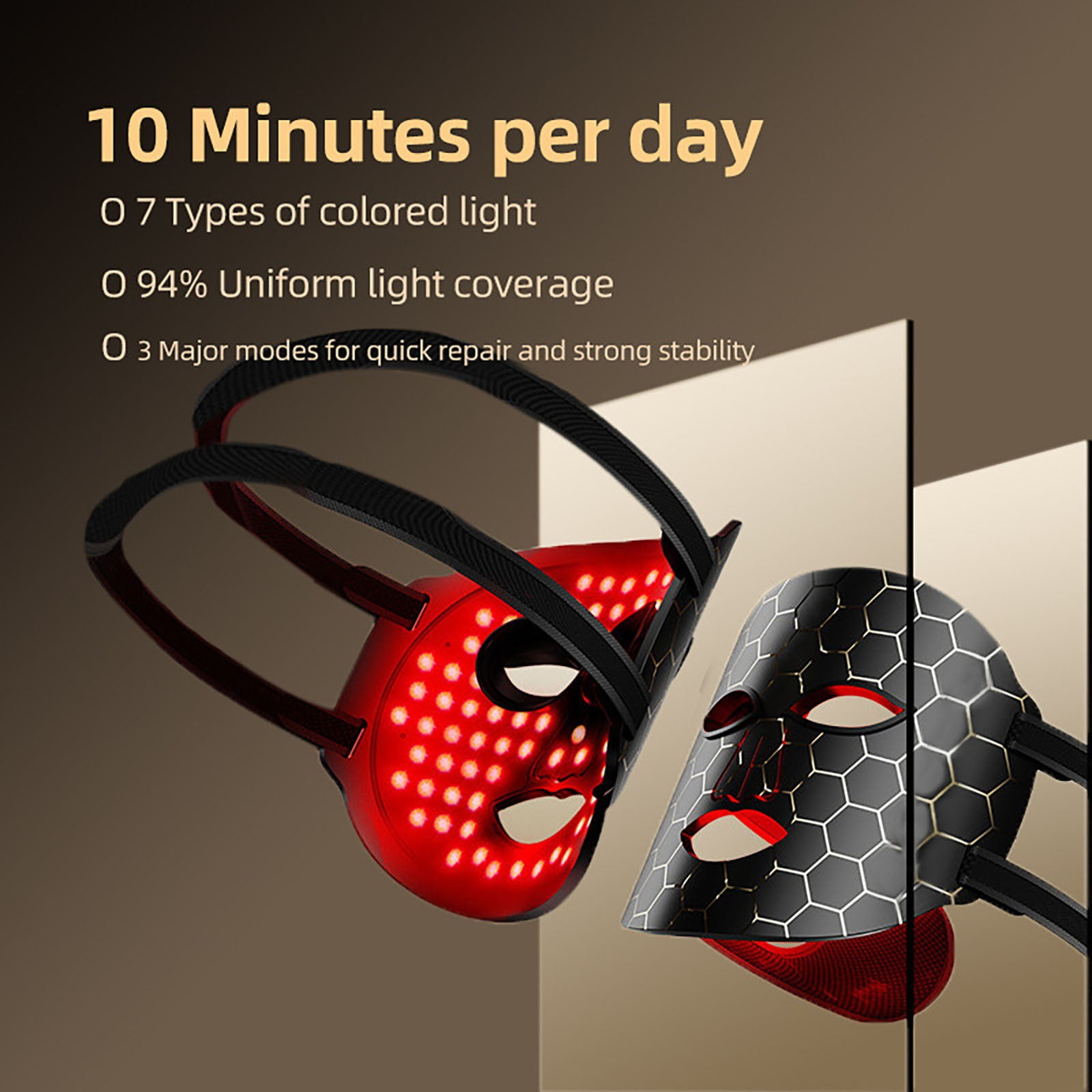 Beauty Instrument Silicone Based Colored Light Photonic Red Blue Light Facial Device for Advanced Skin Care at Home