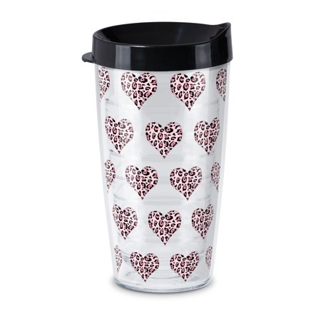 

CounterArt Leopard Print Heart Insulated Plastic Travel Tumbler with Lid 16 oz