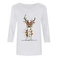 thumbnail image 5 of Cadancy Christmas T Shirts for Women Plus Size Holiday Vintage Dressy Blouses Xmas Cute Print Party Casual Blouse 3/4 Sleeve Funny Crewneck Winter Tops, 5 of 5