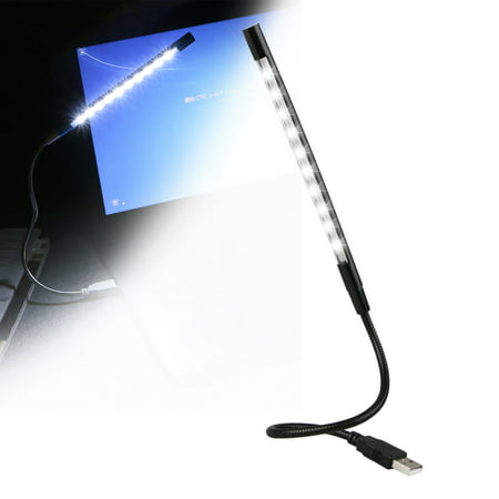 USB Light, EEEKit Dimmable 10 LED Bright Night Light Flexible Gooseneck Keyboard Light Lamp with Touch Sensitive Control for Lighting Laptop PC (Best Lighting For Computer Work)