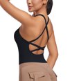 thumbnail image 4 of ZyeKqe Workout Tank Tops for Women Sleeveless Crisscross Back Athletic Shirts Deep V Neck Stretchy Slim Fitted Yoga Top, 4 of 5