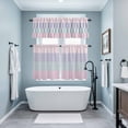 thumbnail image 3 of Colorful Stripe Kitchen Curtains Sets for Windows 36 Inch Length, Modern Pink Purple Blue Vertical Striped Rod Pocket Window Treatments Tier Curtains and Valances Set for Bedroom/Bathroom, 3 of 8