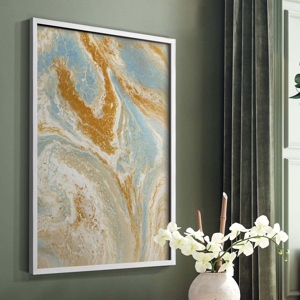 C41 Framed Print in White Solid Wood Framed Print No Nail Hanging