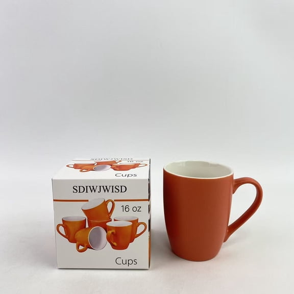 SDIWJWISD Cups,16 Oz Plain Coffee Mug of 1, Large 16 Ounce Ceramic Mugcup In Orange Color, Best Coffee Mug For Your Christmas Or Birthday Gift