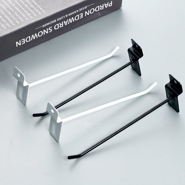 Gancho de placa de ranura Gancho de una sola línea Blanco Negro Accesorios para teléfonos móviles de supermercado Gancho para estante de joyería