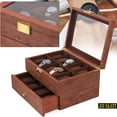 thumbnail image 5 of 2 Layer 20 Slots Watch Storage Watch Display Box with Acrylic Lid, Wooden Watch Gift Box Watch Box Organizer for Men(Rosewood Grain), 5 of 14