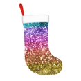 thumbnail image 2 of Yiaed Glitter Rainbow Print Christmas Stockings, Christmas Stockings Hanging Ornaments, Christmas Stockings for Family Christmas Holiday Decorations, 2 of 7