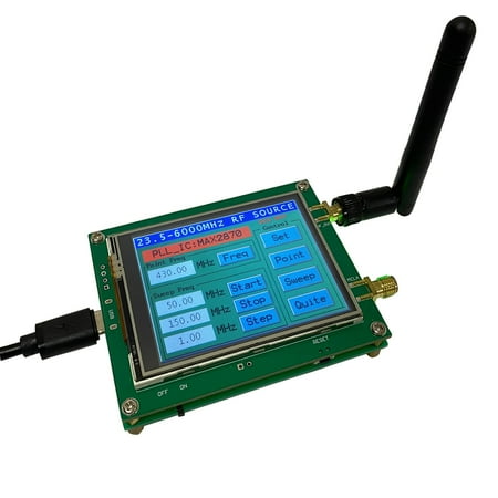 Upgraded MAX2870 RF Signal Generator 23.5MHz~6GHz, High-Precision Frequency Source with 2.8-Inch Touchscreen, Single Point & Sweep Mode, USB-C Power Supply, SMA Female Output