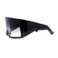 thumbnail image 3 of XL Oversized Shield Rectangle Super Thick Temple Plastic Sport Sunglasses Black - Smoke, 3 of 4