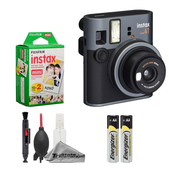 Fujifilm Instax Mini 41 Instant Film Camera (Black) Instax Mini Instant Film (20 Sheets) Cleaning Kit