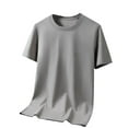 thumbnail image 2 of UVEASISHA T-Shirts pour Hommes Grande Taille et Taille Forte T-Shirts de Base Unis T-Shirts d'Été à Manches Courtes Col Rond T-Shirt d'Entraînement Décontracté Coupe Régulière T-Shirts Bas du Jour Soldes Kaki 3TG, 2 of 7