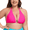 Hot Pink, variant on Ocean Blue Women's Plus Size Push Up Triangle Bikini Top Cheeky Halter bikini Swimsuit Sexy Black Bathing Buit Top Size L
